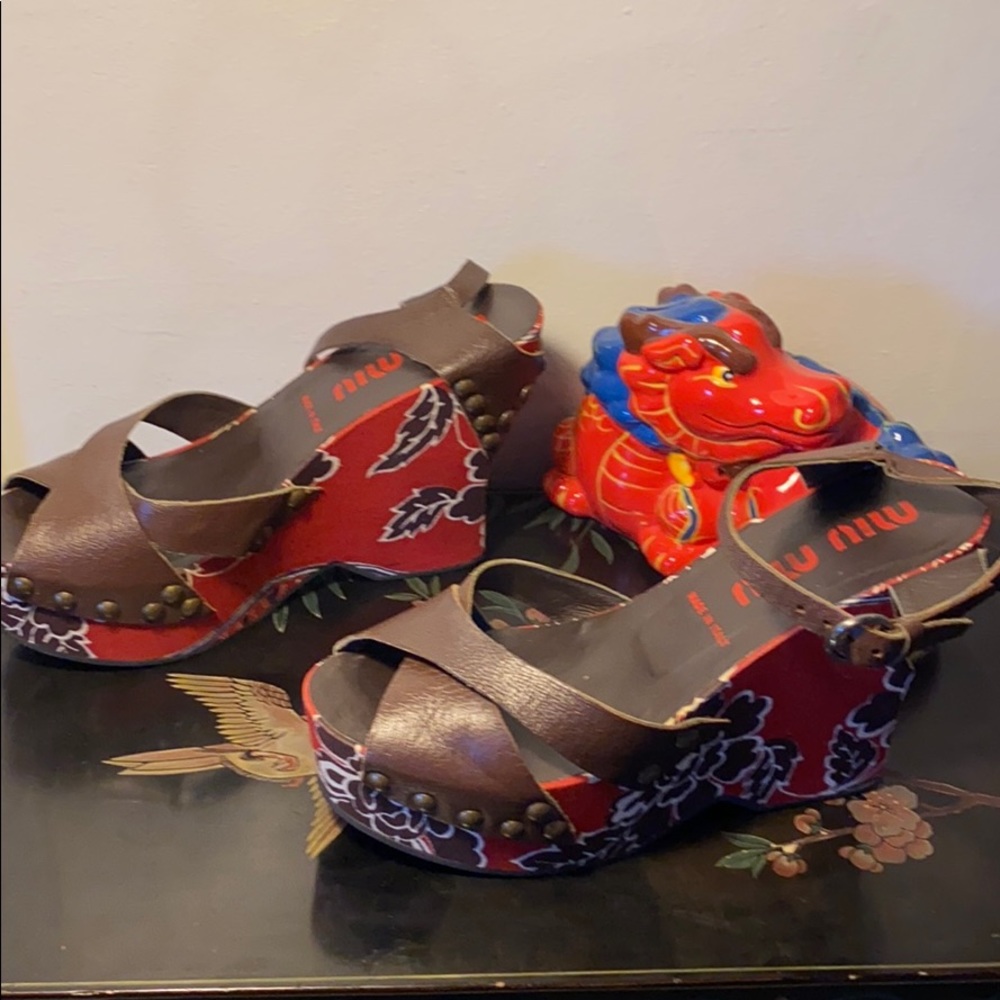 MIU MIU Platforms - Floral Pattern - POWERFUL
